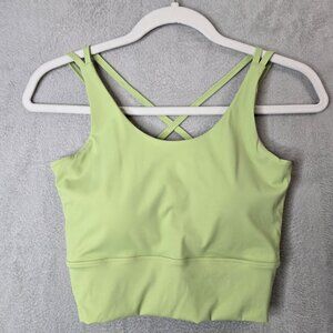 Zeeshy NWT Sports Athletic Bra MEDIUM Yoga Green Criss Cross Straps Racerback